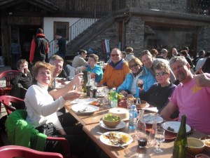 A relaxing lunch at La Ferme, Villaroger