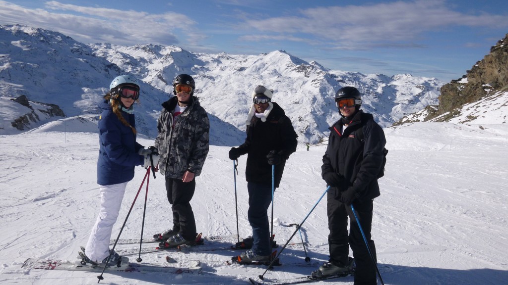 Katie and mates skiing in Val Thorens