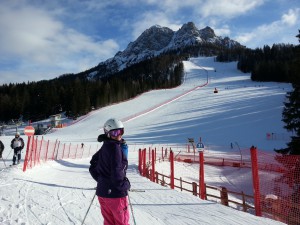 Empty piste at lunchtime