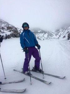 Rite of passage... David successfully skis La Sarenne