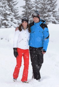 Prince William and Kate Duchess of Cambridge in Courchevel earlier this month