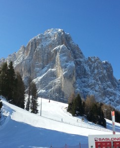 The mighty Saslong men's downhill racetrack at Val Gardena