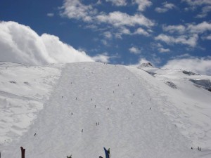 Beautiful wide pistes on the Hintertux Glacier