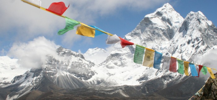 Prayer flags for those lost on Everest and in Nepal