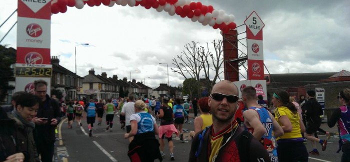 London Marathon in ski boots