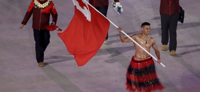 Tongan shirtless in PyeongChang subzero temperatures